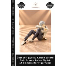 Floranova Özel Seri Jujutsu Kaisen Satoru Gojo Oturan Anime Figürü 14 cm Karakter Figür Çizgi