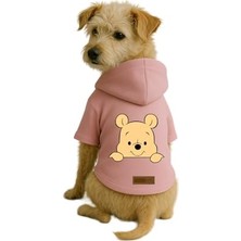 Vionna Baskılı Içi Polarlı Köpek ve Kedi Kıyafeti & Elbisesi - Pembe Renk Kapüşonlu Hoodie B693E, L