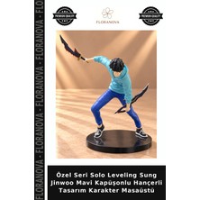Floranova Özel Seri Solo Leveling Sung Jinwoo Mavi Kapüşonlu Hançerli Tasarım Karakter Masaüstü