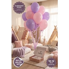 Partixa Pijama Partisi Sleepover 10'lu Lateks Balon Seti Mat Doğal Lateks Genç Kız Doğum Günü Balonları Lavanta Bebek Pembesi