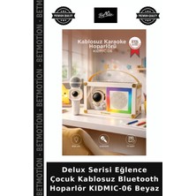Delux Serisi Eğlence Çocuk Kablosuz Bluetooth Hoparlör Kıdmıc-06 Beyaz