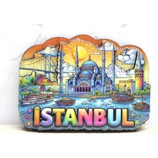 Delux Serisi Şehir Hatıra Ofis Süs Dekoratif Obje Ahşap Istanbul Temalı Magnet
