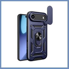 Yuva Izi iPhone 17 Air Uyumlu Pars Lens Yüzüklü Silikon - Lacivert Ajs