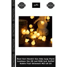 Özel Seri Renkli Süs Oda Işığı Parti Lambası 5m 28 LED Rgb Işık Şeffaf Kablo Fişli Eklemeli Mz-18-20