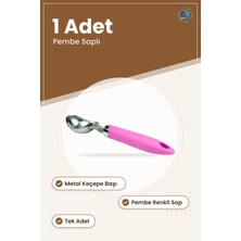 Dondurma Kaşığı Pembe Saplı Servis Kepçesi Mutfak Sofra Gereci Ev Kullanımı Için Tatlı