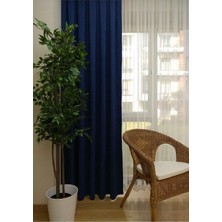 Str Store Ev Depo Home Taç Lacivert Düz Renk Pilesiz Fon Perde Ekstraforlu Düz Dikim Tek Kanat EVDADALCVRT004, Lacivert, 80 x 250