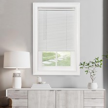 Str Store Akülü Işık Filtreleme Mini Stor Perde - 18 Inç Genişlik, 100 cm Uzunluk, 2,5 cm Çıta Boyutu - Inci Beyazı - Akülü Gıı Morningstar Yatay Pencere Panjurları Home Decor Tarafından