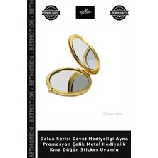 Delux Serisi Davet Hediyeligi Ayna Promosyon Çelik Metal Hediyelik Kına Düğün Sticker Uyumlu