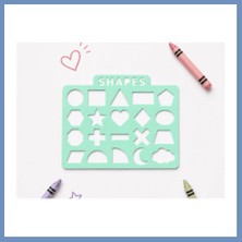 Yuva Izi 3D Baskı Geometrik Şekiller Çizim Şablonu - 20 Desenli Kalıp - Mint Ajs