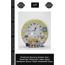Premium Duvara Asmalı Aşcı Tasarımlı Polyester Saat Çeyiz Hediyesi Duvar Saati Hediyelik Eşya