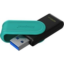 Kingston DTXS-128GB 128GB Portable USB 3.2 Gen1 Datatraveler Exodias (Black-Turquoise) Flash Bellek