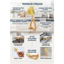 Safestore Ergonomik Ayaklı Detay Temizleme Fırçası - Mutfak, Banyo, Pencere ve Derz Arası Temizlik Fırçası