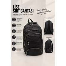 Burkay Çanta Siyah Lise ve Ortaokul Sırt Çantası Ar