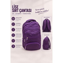 Burkay Çanta Koyu Mor Lise ve Ortaokul Sırt Çantası