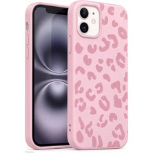 Fibaks iPhone 11 Kılıf Silikon Pembe Leopar Desenli Darbe Koruması ile İnce Yumuşak Malzeme