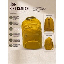 Burkay Çanta Sarı Lise ve Ortaokul Sırt Çantası