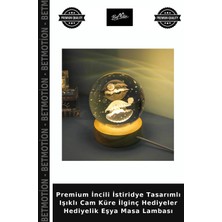 Premium Incili Istiridye Tasarımlı Işıklı Cam Küre Ilginç Hediyeler Hediyelik Eşya Masa Lambası