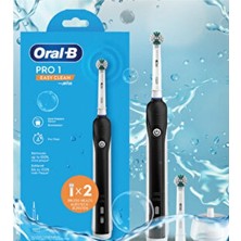Oral-B Pro 1 Şarjlı Diş Fırçası Easy Clean Orta Sertlikte Fırça Kılı ile Beyaz - Siyah Renk