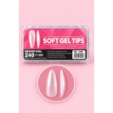 Mist Color Orta Oval Şeffaf Soft Gel Tips 240 Adet