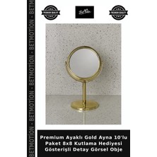 Premium Ayaklı Gold Ayna 10'lu Paket 8x8 Kutlama Hediyesi Gösterişli Detay Görsel Obje
