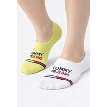 Tommy Hilfiger Tjw 2'li Görünmez Comfort Havlu Taban Pamuklu Unisex Çorap Sarı/beyaz