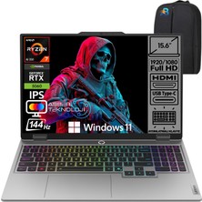 Lenovo Loq 15AHP10 Ryzen 7 250 16GB Ram 1tb SSD RTX5060 100 Watt 15.6" Fhd 1920X1080 144Hz IPS Windows 11 Pro 83JG006FTR Taşınabilir Bilgisayar ve Asbertech Çanta