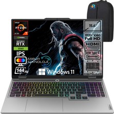 Lenovo Loq 15AHP10 Ryzen 7 250 24GB Ram 512GB SSD RTX5060 100 Watt 15.6" Fhd 1920X1080 144Hz IPS Win 11 Pro 83JG006FTR Taşınabilir Bilgisayar ve Asbertech Çanta