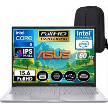 Asus Vivobook 15 A1504MA Intel Core 5 32GB Ddr5 512GB SSD 15.6" IPS Panel Fhd (1920 x 1080) Windows 11 Taşınabilir Bilgisayar BQ1247W & Cimete Çanta
