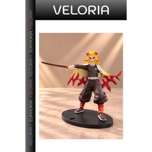 Veloria Demon Slayer Kyojuro Rengoku Kılıçlı Anime Figürü 20 cm Figür Tutkunu Koleksiyonluk Hediye Seçeneği