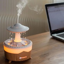 Asfal 300ML Rgb Yağmur Nemlendirici Su Damlası, Aroma Esansiyel Yağı Difüzörü Aromaterapi Nemlendirici