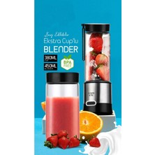 Asfal 450 ml + 350 ml Bardaklı Şarj Edilebilir Blender Shake Smoothie Blender Keskin Bıçaklı Buz Kırıcı