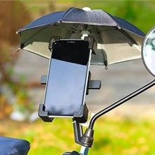 Asfal Otomatik Tuşlu Ayna Bağlantılı Yağmur Güneş Koruma Su Geçirmez Motosiklet Bisiklet Telefon Tutacağı