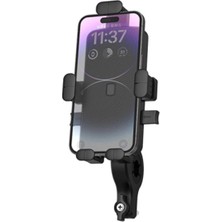 Asfal Gidon Bağlantılı Scooter, Motosiklet ve Bisiklet Telefon Tutucu Otomatik Kilitlemeli