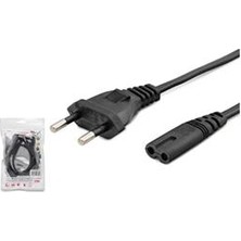 Hadron HDX5534 Teyp Güç Kablosu 2 Pin 1 mm 500W C7 Figure 8 1 M Siyah