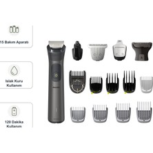 Philips 7000 Serisi Gri Erkek Tıraş ve Bakım Seti, 15 Bakım Aparatı, Islak Kuru Kullanım ve 120 Dakika Kullanım ile Günlük Kişisel Bakım, Mutfak Tartısı Dahil MG7950/15
