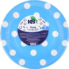 Kbr Kağıt Tabak 22 cm Mavi 8 Li KPK-303 8'li Paket