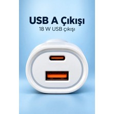 Uravas Store Urprime Type C ve USB A Çift Çıkışlı Araç Şarj Aleti