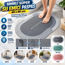 Uravas Store Urprime Sihirli Süper Su Emici Kaymaz Tabanlı Oval Paspas 40*60 cm