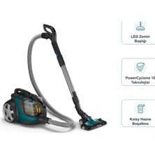 Philips Marathon Ultimate Yeşil Torbasız Elektrikli Süpürge Seti, LED Zemin Başlığı, Powercyclone 10 Teknolojisi ve Kolay Hazne Boşaltma, Mutfak Tartısı Dahil XB9185/07