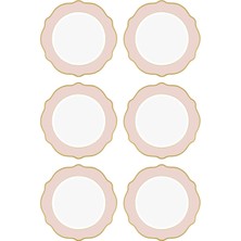 The Mia Jaswely Pasta Tabağı 6 Parça Pembe 21 cm