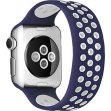 Uravas Store Urprime Watch 38MM Ayarlı Delikli Silikon Kordon - Lacivert-Beyaz