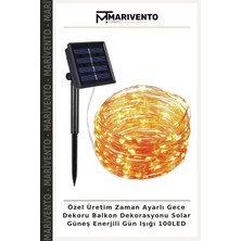 Marivento Özel Üretim Zaman Ayarlı Gece Dekoru Balkon Dekorasyonu Solar Güneş Enerjili Gün Işığı 100LED