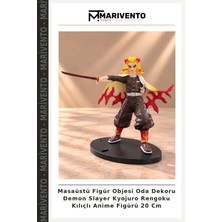 Marivento Masaüstü Figür Objesi Oda Dekoru Demon Slayer Kyojuro Rengoku Kılıçlı Anime Figürü 20 cm