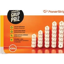 Tuncmatik Tuncmatık Powerstrıp3 3lü 1,5m Iec 66884-1:2022 Standartı, Fr(Alev Almaz)Anahtarlı Grup Priz