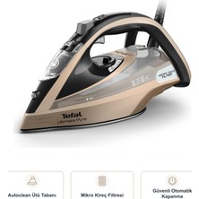 Tefal Ultimate Pure Sarı Buharlı Ütü Seti, Autoclean Ütü Tabanı, Mikro Kireç Filtresi ve Güvenli Otomatik Kapanma ile Evde Günlük Kumaş Bakımı, Mutfak Tartısı Dahil FV9852
