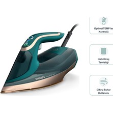Philips Azur 8000 Serisi Yeşil Buharlı Ütü Seti, Optimaltemp Isı Kontrolü, Hızlı Kireç Temizliği ve Dikey Buhar Kullanımı ile Günlük Kumaş Bakımı, Mutfak Tartısı Dahil DST8030/70