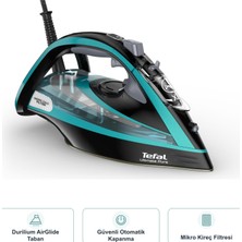 Tefal Ultimate Pure Yeşil Buharlı Ütü Seti, Durilium Airglide Taban, Güvenli Otomatik Kapanma ve Mikro Kireç Filtresi ile Günlük Kumaş Bakımı, Mutfak Tartısı Dahil FV9844