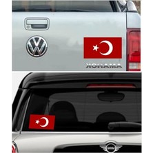 20X11 cm Boyutunda Renkli Türk Bayrağı Oto Sticker, Motosiklet ve Karavanlar Için Ideal