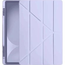 Mr Apple Ipad Pro 11 (2024) Kılıf Kalemlikli Hugo Tablet Kılıfı - Lila