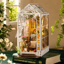 Holiday Garden House Dıy Book Nook Kit – Işıklı Minyatür Bahçe Evi Ahşap Maket Kendin Yap Seti